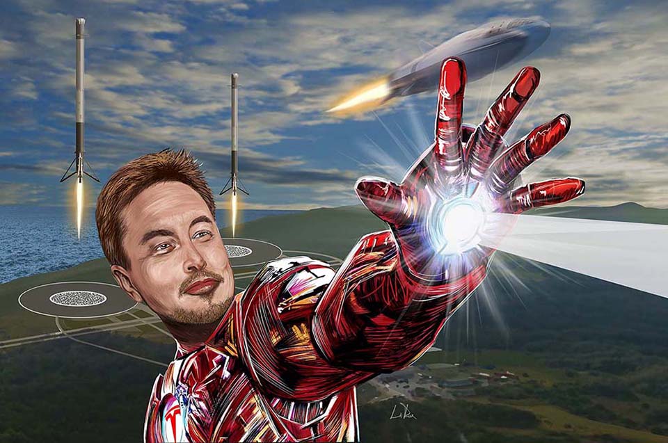 Iron Musk Elon Musk portrait